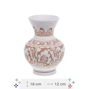 Vaza de ceramica alba de Corund 18 cm - diverse modele
