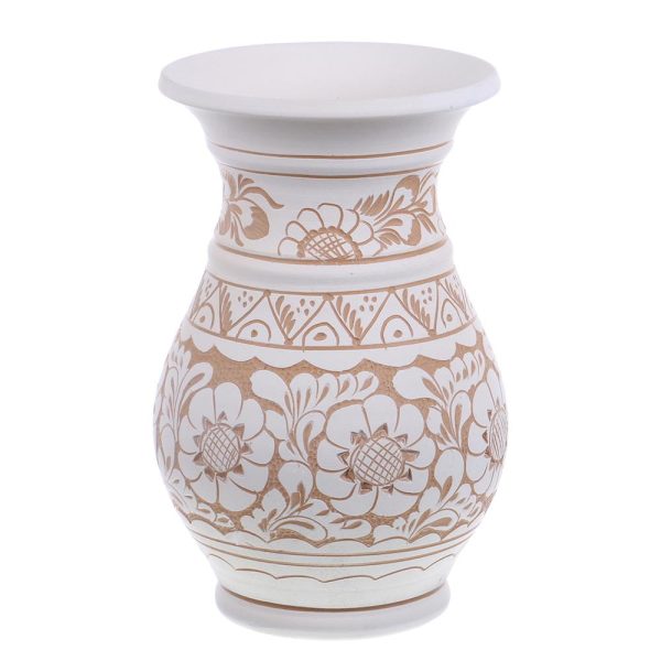 Vaza de ceramica alba de Corund 22 cm - diverse modele