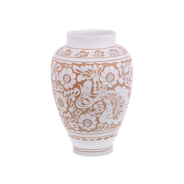 Vaza de ceramica alba de Corund 25 cm - diverse modele