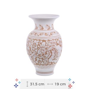 Vaza de ceramica alba de Corund 32 cm