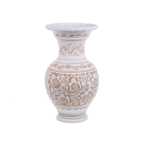 Vaza de ceramica alba de Corund 32 cm