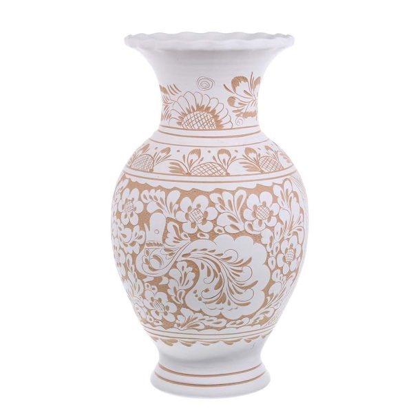 Vaza de ceramica alba de Corund 40 cm