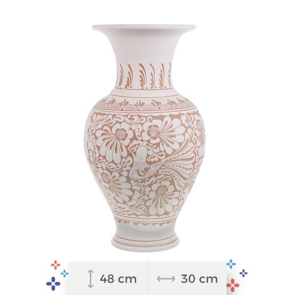 Vaza de ceramica alba de Corund 48 cm
