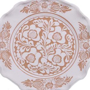Farfurie traditionala ceramica alba de Corund 20 cm