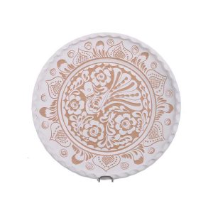 Farfurie traditionala ceramica alba de Corund 24 cm