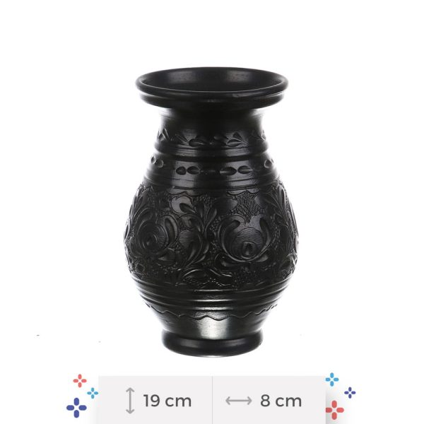 Vaza de ceramica neagra de Corund 19 cm