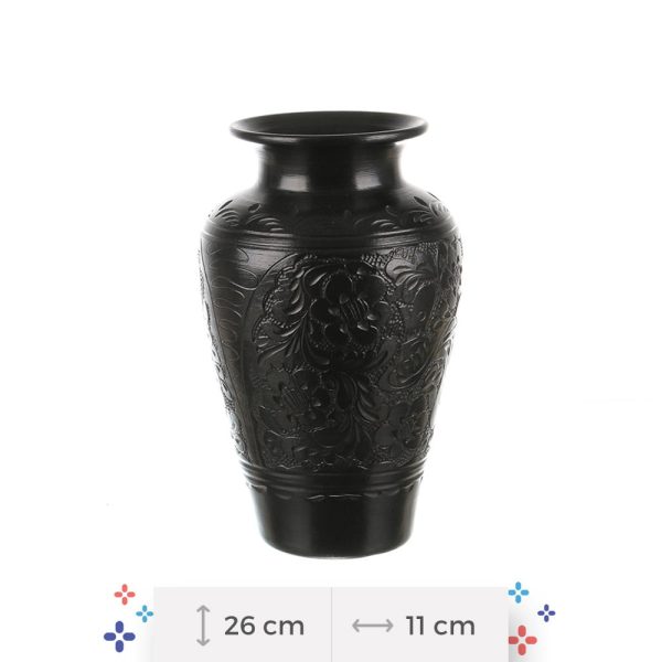 Vaza de ceramica neagra de Corund 26 cm