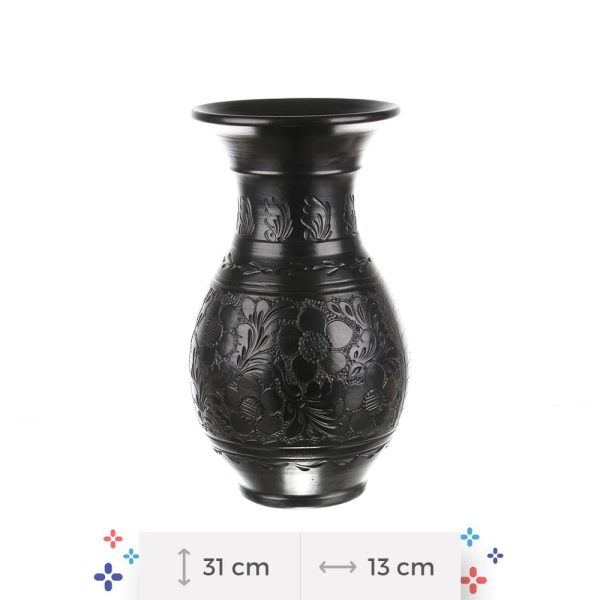 Vaza de ceramica neagra de Corund 31 cm