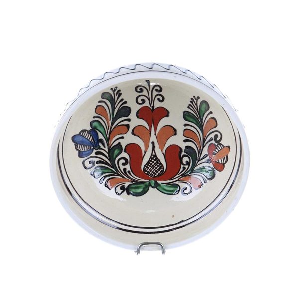Castron ceramica traditionala colorata Corund 16 cm