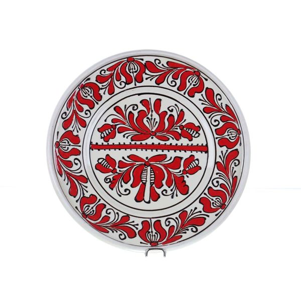 Farfurie traditionala ceramica rosie de Corund 24 cm