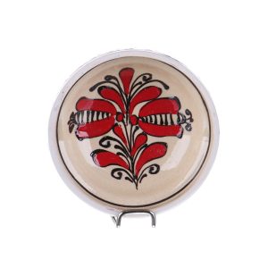 Castronel ceramica traditionala rosie Corund 10 cm