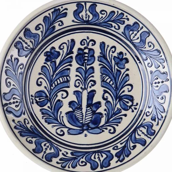 Farfurie traditionala ceramica albastra de Corund 19-21 cm