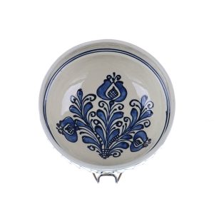 Castron ceramica traditionala albastra de Corund 16 cm
