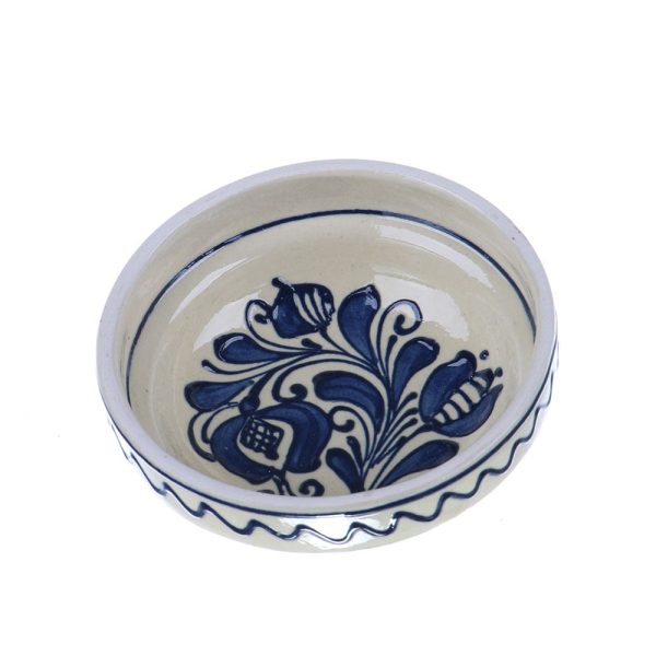 Castronel ceramica traditionala albastra de Corund 10 cm