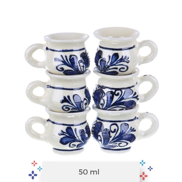 Set canute visinata ceramica albastra de Corund 6 x 50 ml