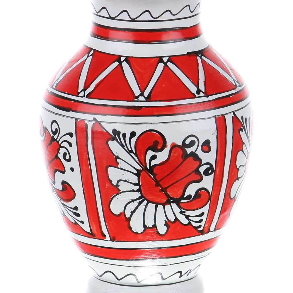 Vaza decorativa ceramica rosie de Corund nesmaltuita 14 cm Vaza decorativa ceramica rosie de Corund nesmaltuita 14 cm