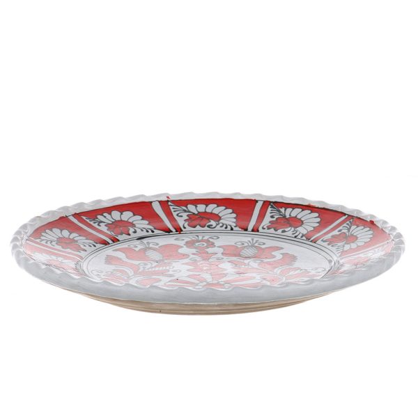 Farfurie decorativa ceramica rosie de Corund 24 cm