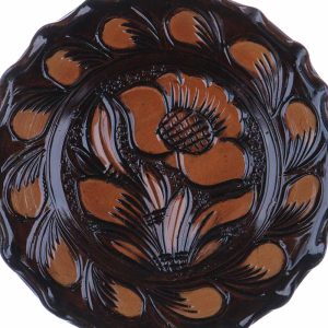 Farfurie ceramica maro de Corund 16 cm