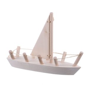 Jucarie din lemn barca cu vela mobila