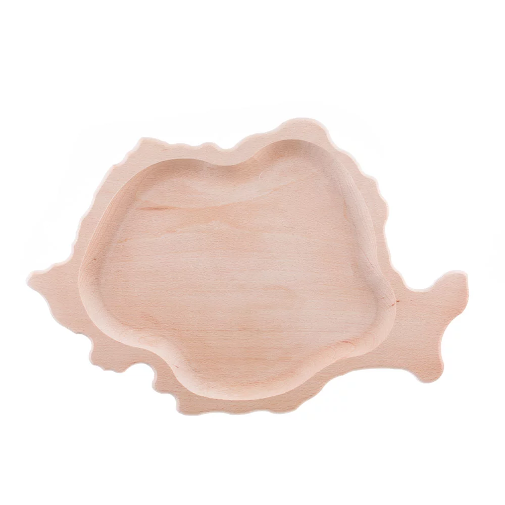 Platou pentru servit din lemn harta României