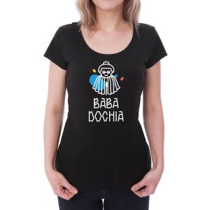Tricou femei Baba Dochia Învie Tradiția alb/negru
