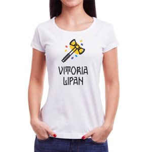 Tricou femei Vitoria Lipan Învie Tradiția alb/negru