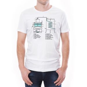 Tricou bărbați cazanul de țuică Învie Tradiția alb/negru Tricou bărbați cazanul de țuică Învie Tradiția alb/negru