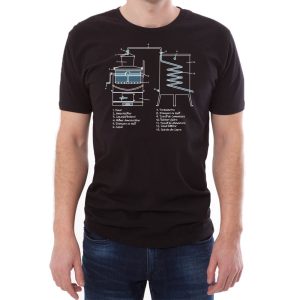 Tricou bărbați cazanul de țuică Învie Tradiția alb/negru Tricou bărbați cazanul de țuică Învie Tradiția alb/negru