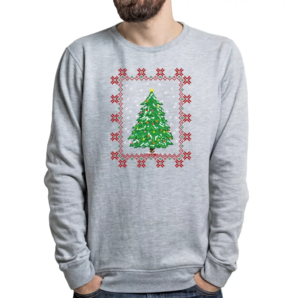 Hanorac din bumbac bărbați ediție de Sărbători - Brad negru / gri