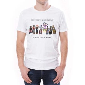 Tricou bărbați Șepte fete și-un flecău Ediție Limitată Învie Tradiția alb