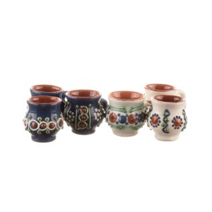 Set 6 căni de țuică din ceramica Bledea Baia Mare