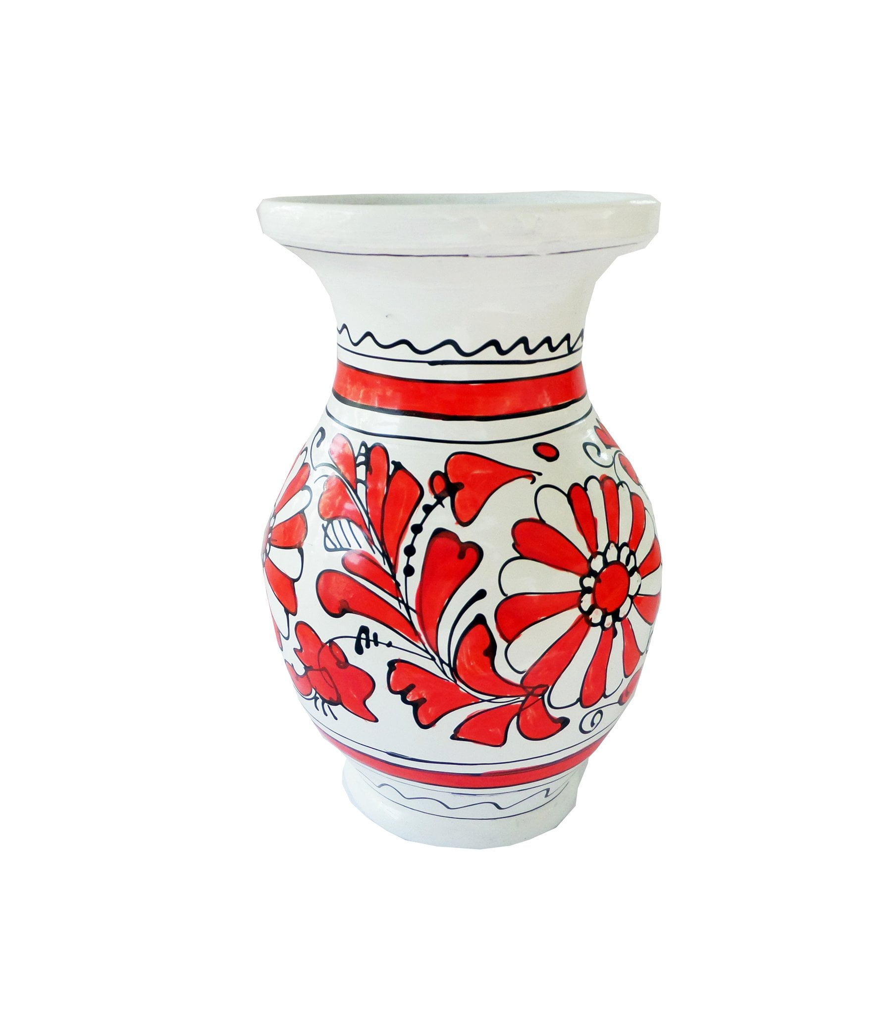 Vaza decorativa ceramica rosie de Corund nesmaltuita 14 cm Vaza decorativa ceramica rosie de Corund nesmaltuita 14 cm