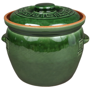 Oală de sarmale ceramică verde - 6 litri