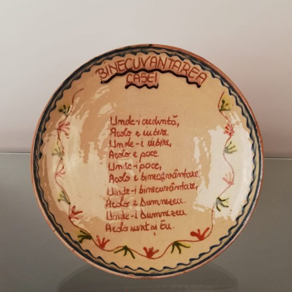 Farfurie "Binecuvantarea Casei" ceramica de Horezu - 25 cm