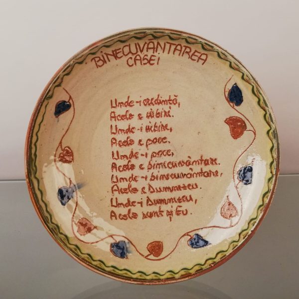 Farfurie "Binecuvantarea Casei" ceramica de Horezu - 20 cm