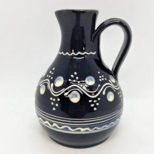 Sticlă rotundă ceramică albastră de Sitar Baia Mare, capacitate 750 ml
