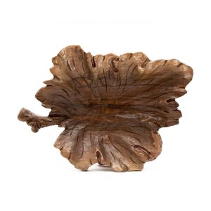 Platou decorativ din lemn lacuit - frunza