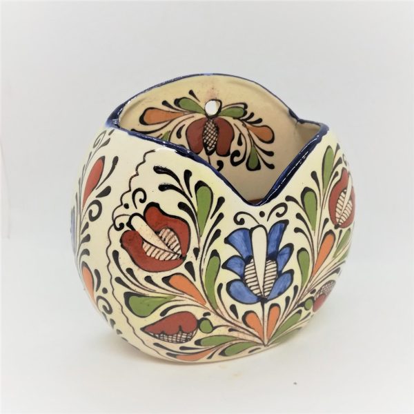 Suport linguri / palete rotund agatat perete ceramica colorata Corund 15x15 cm