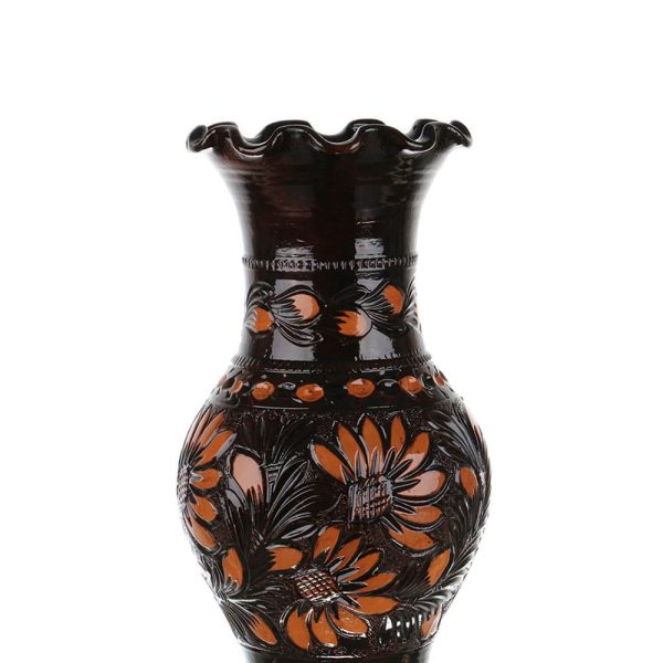 Vaza ceramica maro de Corund 30 cm
