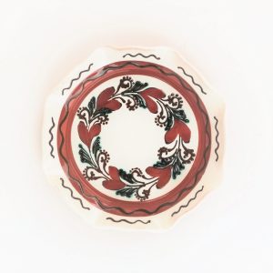 Farfurie 20 cm ceramica Sitar Baia Mare - margine ondulata, model unicat spirala