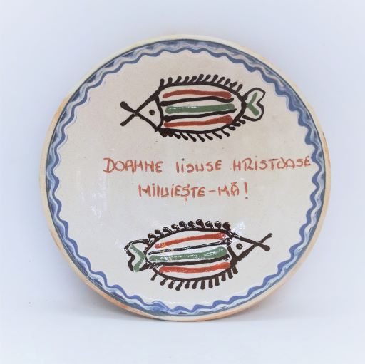 Farfurie din ceramica de Horezu 16 cm - Model Pesti