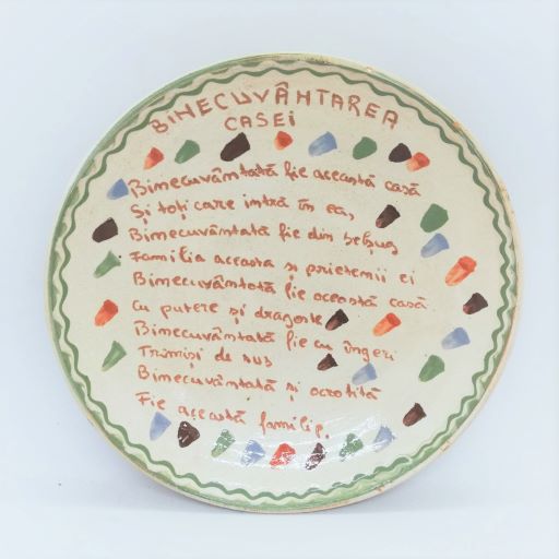 Farfurie "Binecuvantarea Casei" ceramica de Horezu - 20 cm diverse modele