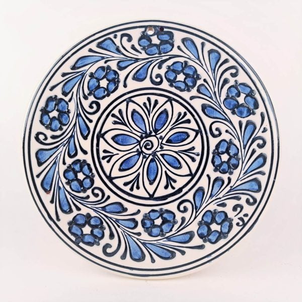 Suport termic rotund plat din ceramica de Corund - rosu, albastru, colorat