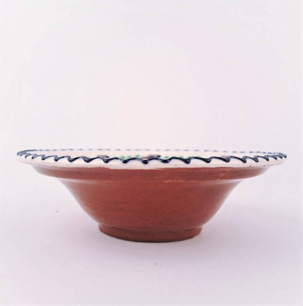 Castron ceramica de Bledea Baia Mare diametru 18 cm model crenguta