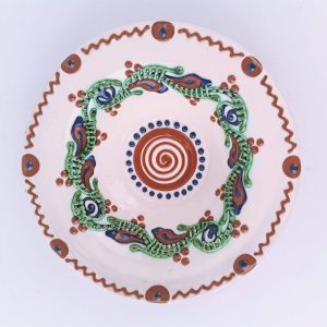Castron ceramica de Bledea Baia Mare diametru 18 cm model spirala