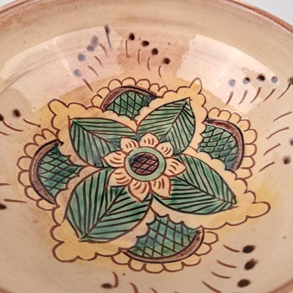 Castron din ceramica de Kuty Botosani - model frunze