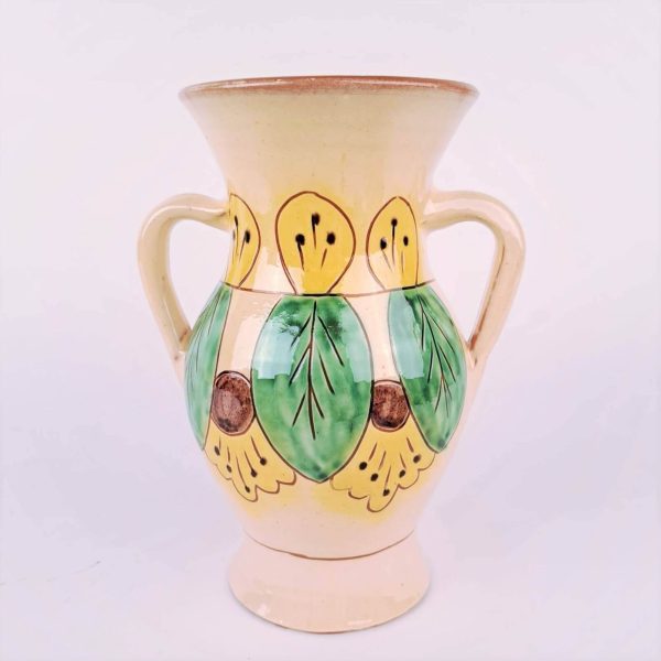 Vază trofeu ceramică Kuty Botoșani - 20 cm - model frunze