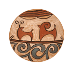 Farfurie din ceramica de Cucuteni 17 cm - Model zoomorf 3