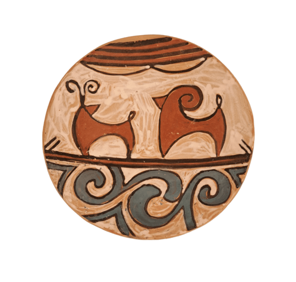 Farfurie din ceramica de Cucuteni 17 cm - Model zoomorf 3