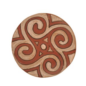 Farfurie din ceramica de Cucuteni 17 cm - Model geometric